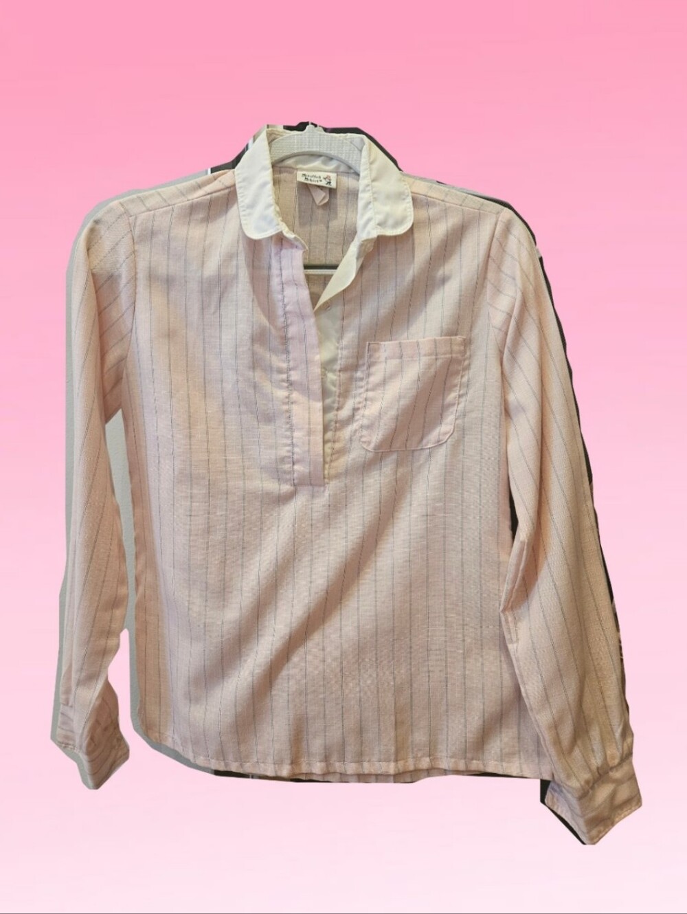 Stuffed Shirt Vintage Pastel Pink Long Sleeve Top
